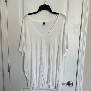 Old Navy White V-Neck Women's Luxe Top